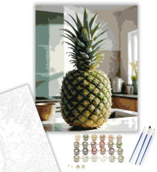  Ananász Napfényben - számfestő készlet - 40×50 cm (Keretre feszítve)