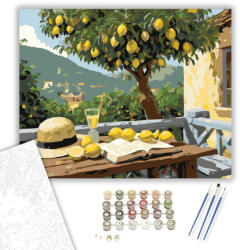  Citromfa a Teraszon - számfestő készlet - 40×50 cm (Keretre feszítve)
