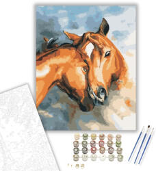  Szerelmes lovak - számfestő készlet - 40×50 cm (Keretre feszítve)