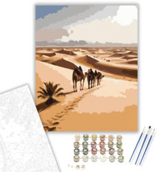  Karaván a Siwa Oázis felé - számfestő készlet - 40×50 cm (Keretre feszítve)