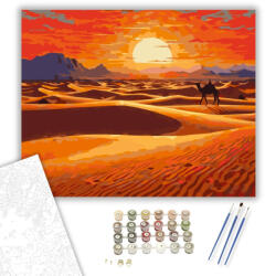  Naplemente a Sivatagi Dűnék Felett - számfestő készlet - 40×50 cm (Keretre feszítve)