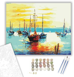  Káprázatos Vitorlák - számfestő készlet - 40×50 cm (Keretre feszítve)