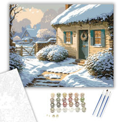  Havas Téli Meghittség - számfestő készlet - 40×50 cm (Keretre feszítve)