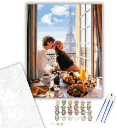 Számfestő Szerelem Párizsban - számfestő készlet - 40×50 cm (Keretre feszítve) (crea1381-40X50-KF)
