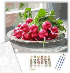  Ropogós Retek Friss Kompozícióban - számfestő készlet - 40×50 cm (Keretre feszítve)