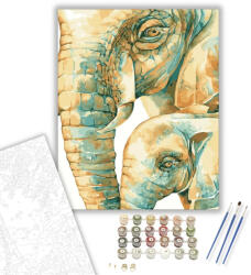  Anya elefánt - számfestő készlet - 40×50 cm (Keretre feszítve)