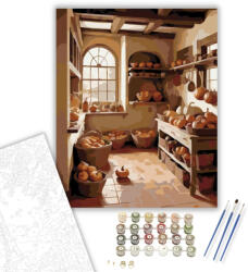 Számfestő Őszi Zöldségbőség Farmházban - számfestő készlet - 40×50 cm (Keretre feszítve) (crea6282-40X50-KF)