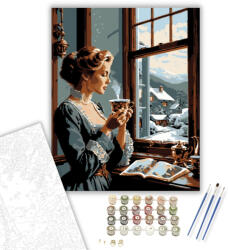  Téli Elmélkedés - számfestő készlet - 40×50 cm (Keretre feszítve)