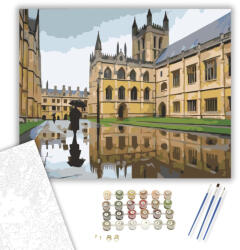  Oxfordi Egyetem Esős Nap - számfestő készlet - 40×50 cm (Keretre feszítve)