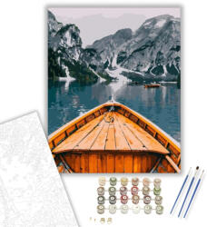 Hegyekben csónakázni - számfestő készlet - 40×50 cm (Keretre feszítve)