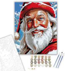  Mosolygó Télapó Varázslata - számfestő készlet - 40×50 cm (Keretre feszítve)
