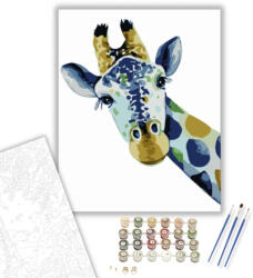 Számfestő Zsiráf Fej - számfestő készlet - 40×50 cm (Keretre feszítve) (6491-40X50-KF)