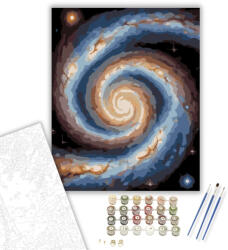 Számfestő Spirálgalaxis Csillagokkal - számfestő készlet - 40×50 cm (Keretre feszítve) (crea7211-40X50-KF)