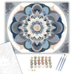  Pasztell Kör Mandala - számfestő készlet - 40×50 cm (Keretre feszítve)