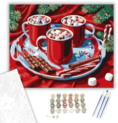  Bársonyos Téli Forróság - számfestő készlet - 40×50 cm (Keretre feszítve)