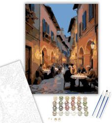  Bolognai Esti Hangulat - számfestő készlet - 40×50 cm (Keretre feszítve)