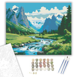  Hegyi Patak Harmóniája - számfestő készlet - 40×50 cm (Keretre feszítve)