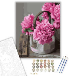  Gyönyörű bazsarózsák - számfestő készlet - 40×50 cm (Keretre feszítve)