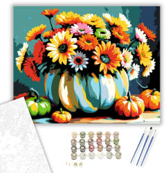 Számfestő Virágos tökcsendélet - számfestő készlet - 40×50 cm (Keretre feszítve) (crea3103-40X50-KF)