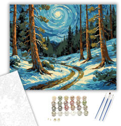 Számfestő Csillagfényes Téli Erdő - számfestő készlet - 40×50 cm (Keretre feszítve) (crea5122-40X50-KF)