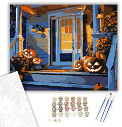 Halloweeni Veranda - számfestő készlet - 40×50 cm (Keretre feszítve)