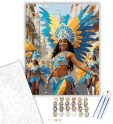  Rio Karneváli Parádé - számfestő készlet - 40×50 cm (Keretre feszítve)