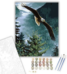  Sas az erdő felett - számfestő készlet - 40×50 cm (Keretre feszítve)
