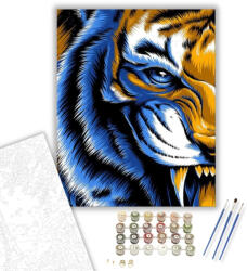  Tigris szem - számfestő készlet - 40×50 cm (Keretre feszítve)