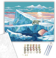Számfestő Jéghegyek és Jegesmedve - számfestő készlet - 40×50 cm (Keretre feszítve) (crea5692-40X50-KF)