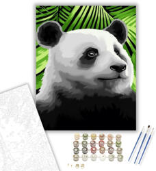 Számfestő Panda a zöldben - számfestő készlet - 60×70 cm (Keret nélkül) (crea268-60X70-KN)