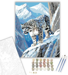  Hópárduc a Himaláján - számfestő készlet - 40×50 cm (Keretre feszítve)
