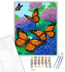  Sárga pillangók - számfestő készlet - 40×50 cm (Keretre feszítve)