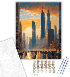 Számfestő Napkelte a Város Felett - számfestő készlet - 40×50 cm (Keretre feszítve) (crea5909-40X50-KF)