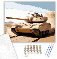  Modern M1 Abrams Tank a Sivatagban - számfestő készlet - 40×50 cm (Keretre feszítve)