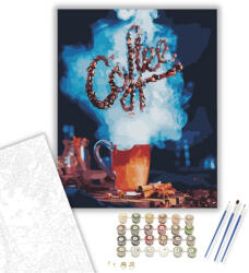 Számfestő Kávé - számfestő készlet - 40×50 cm (Keretre feszítve) (crea1376-40X50-KF)