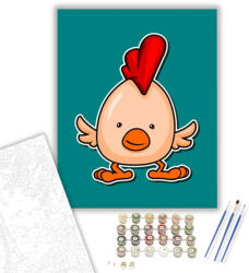 Számfestő Csibetojás - húsvéti számfestő készlet - 40×50 cm (Keretre feszítve) (husvet02-40X50-KF)