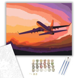 Számfestő Repülőgép - számfestő készlet - 40×50 cm (Keretre feszítve) (ujszam230-40X50-KF)