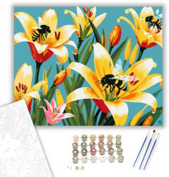 Számfestő Tavaszi Virág Beporzás - húsvéti számfestő készlet - 40×50 cm (Keretre feszítve) (husvet131-40X50-KF)