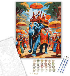 Számfestő Hindu Fesztiváli Felvonulás - számfestő készlet - 40×50 cm (Keretre feszítve) (crea6733-40X50-KF)