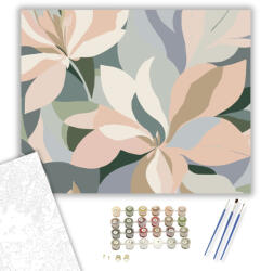  Pasztell Virágszirmok és Textúrák - számfestő készlet - 40×50 cm (Keretre feszítve)