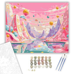  Álomvilág Lebegő Formákkal - számfestő készlet - 40×50 cm (Keretre feszítve)