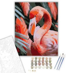  Flamingó Közeli Pillantás - számfestő készlet - 40×50 cm (Keretre feszítve)