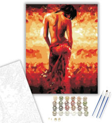  Tüzes Topless Nő - számfestő készlet - 40×50 cm (Keretre feszítve)
