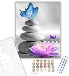 Számfestő Zen kövek - számfestő készlet - 40×50 cm (Keretre feszítve) (crea210-40X50-KF)