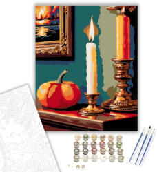 Számfestő Gyertyafényes Őszi Hangulat - számfestő készlet - 40×50 cm (Keretre feszítve) (crea5107-40X50-KF)