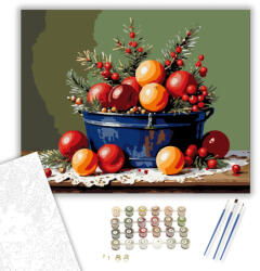  Ünnepi Gyümölcsvarázs - számfestő készlet - 40×50 cm (Keretre feszítve)