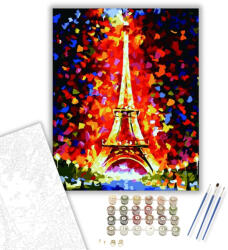  Eiffel Torony Ősszel - számfestő készlet - 40×50 cm (Keretre feszítve)