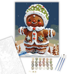  Mézeskalács Téli Mosoly - számfestő készlet - 40×50 cm (Keretre feszítve)