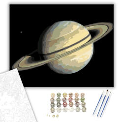 Számfestő Szaturnusz és Gyűrűi - számfestő készlet - 40×50 cm (Keretre feszítve) (crea7236-40X50-KF)