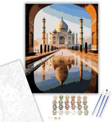  Tádzs Mahal Napfelkeltében - számfestő készlet - 40×50 cm (Keretre feszítve)